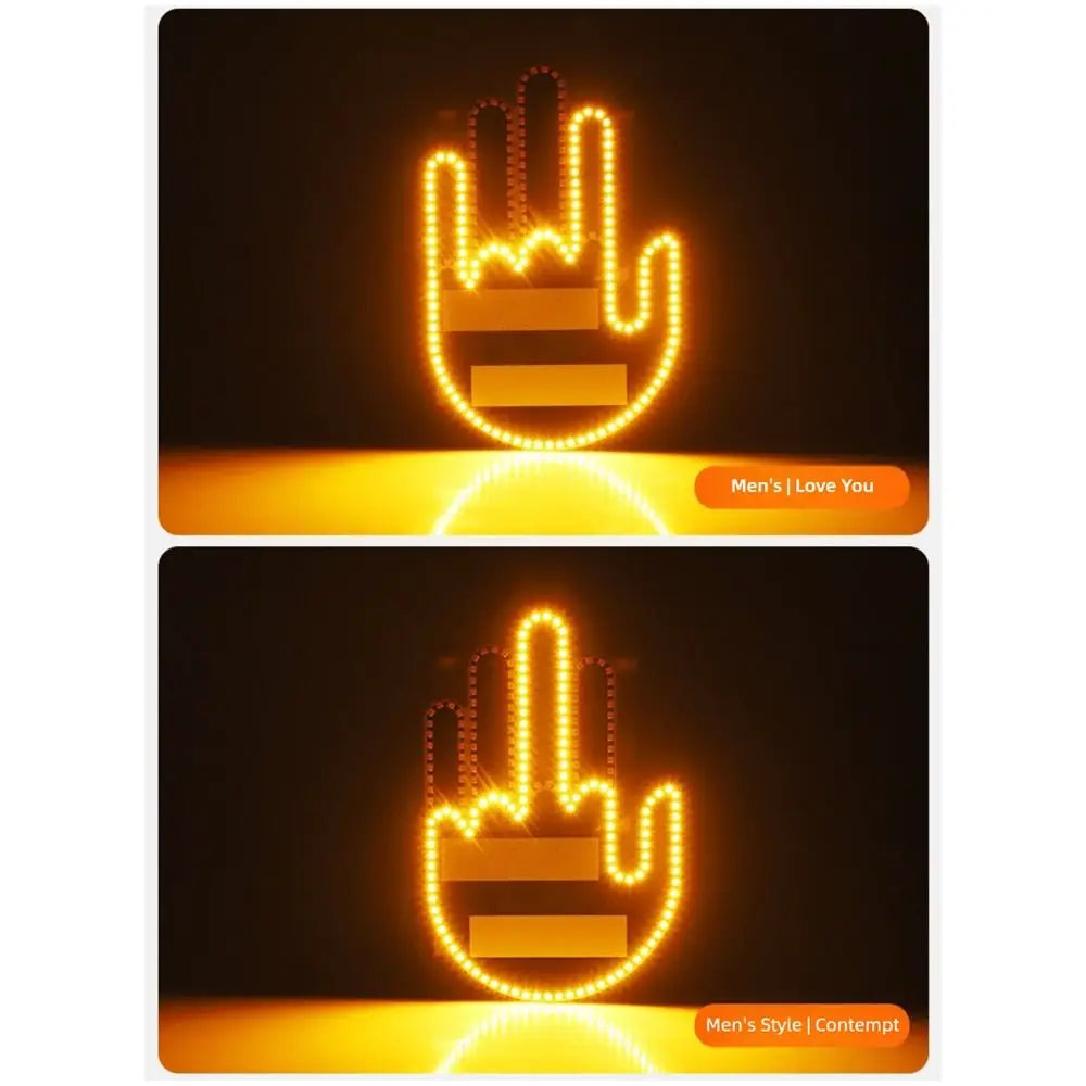 Multi-functional Car LED Finger Lights Male/Female Remote Control Car Interior Light Rear Window Decoration