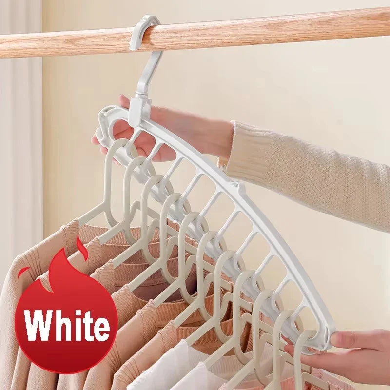 9-Hole Foldable Clothes Hangers Plastic Heavy Duty Space Saving Organizer Hangers For Clothes Home Closet Wardrobe Hanger