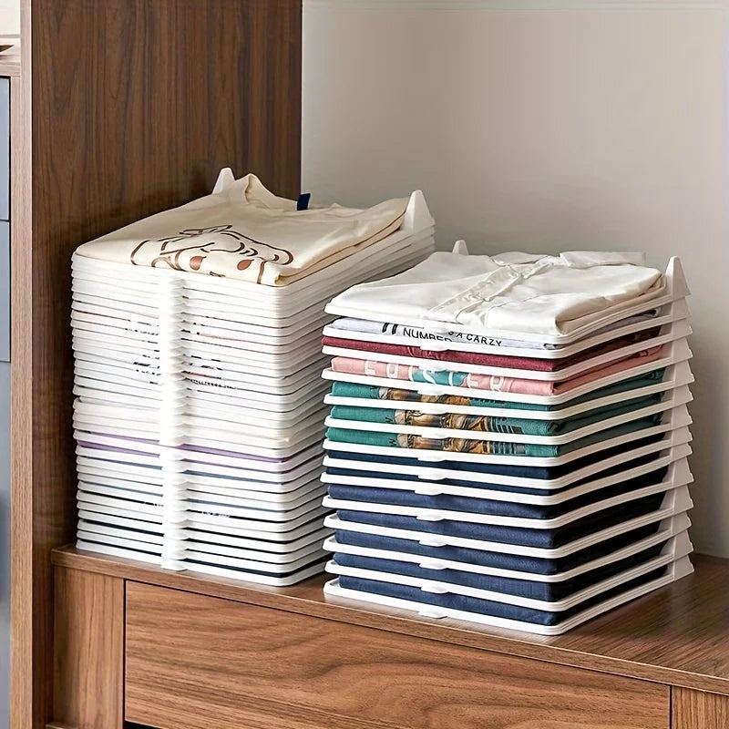 Shirt Storage Board Stackable T-shirt Organizer Folding Clothes Board Multifunctional Portable Clothes Storage with Handle