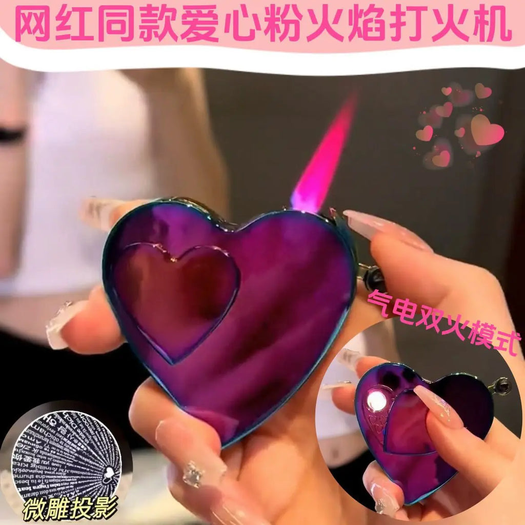 New 520 Love Electric Dual-Use Windproof Lighter for Boys Valentine's Day Gift Boyfriend
