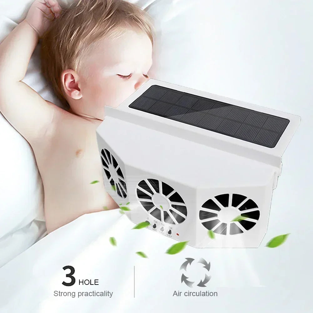 Solar Powered Car Exhaust Fan Car Window Fan Cooling Radiator Energy Saving Auto Coole Portable Deodorization Ventilator Amagi