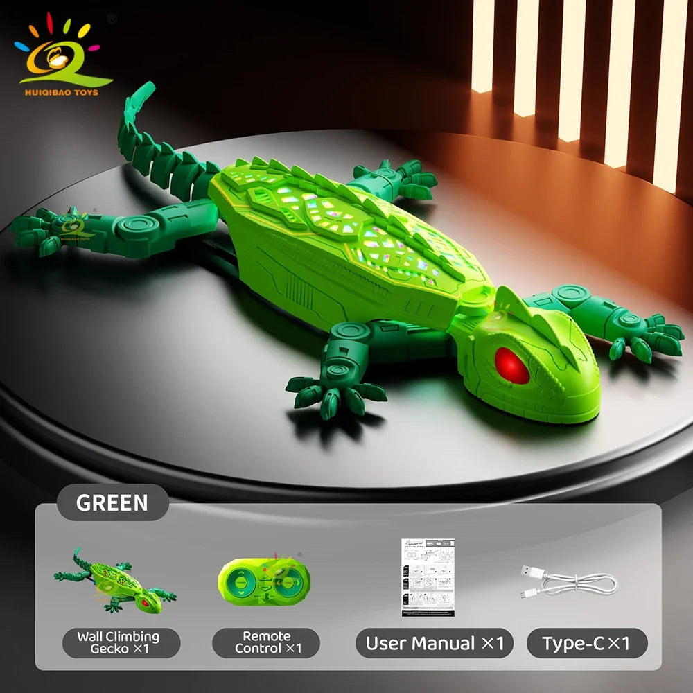 RC Electric Gecko Toy  Features Colorful Lights, Wall-Climbing Capability, and 360° Rotation—A Creative Gift for Kids
