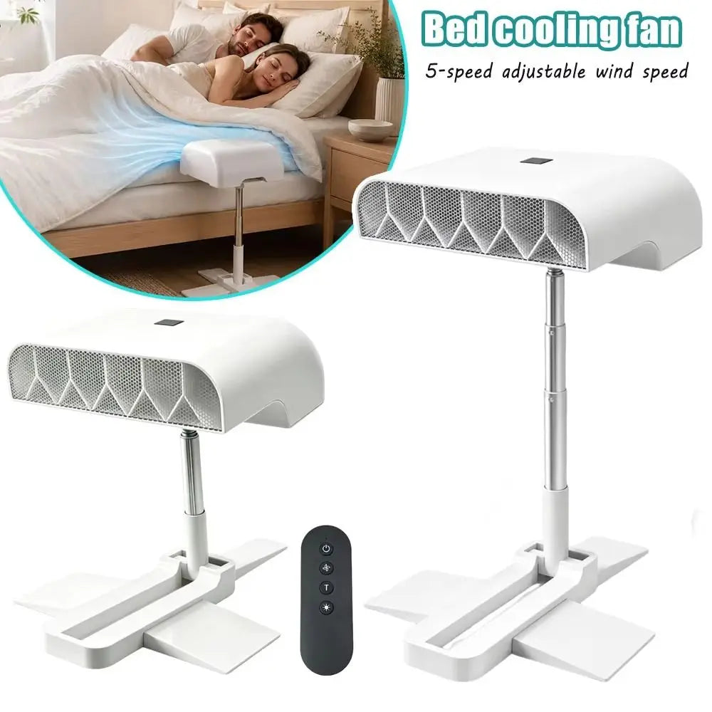 Wireless Remote Control Bed Air Circulator 5 Adjustable Wind Speeds Silent Bed Circulation Fan 5 Speed Portable