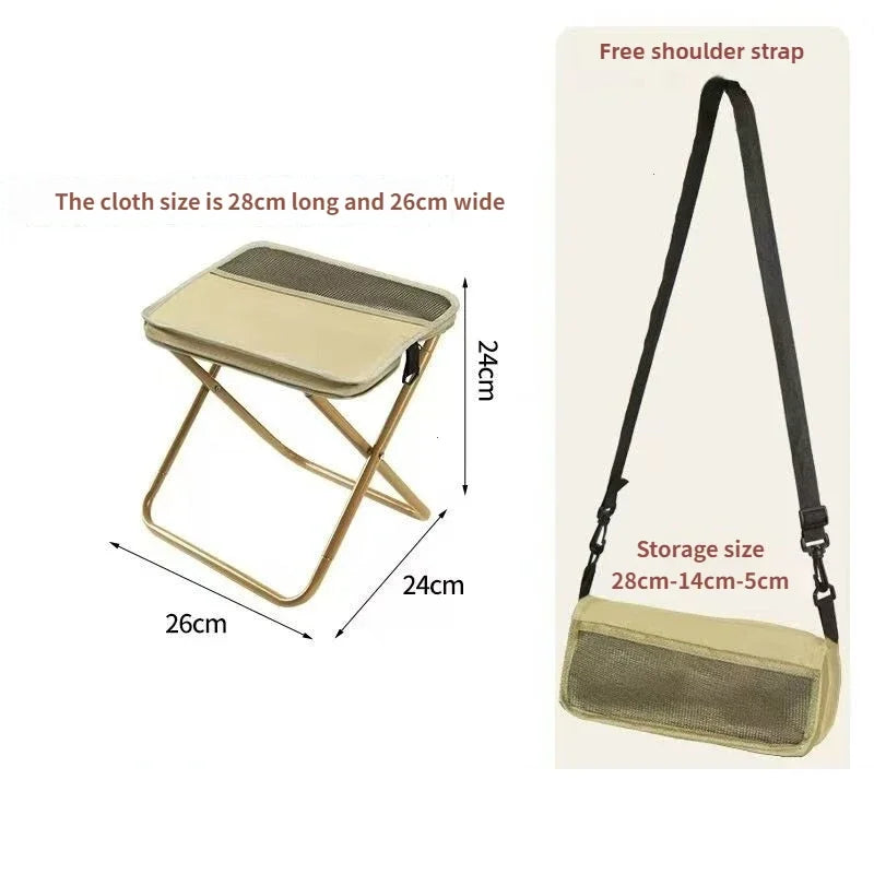 Lightweight Mini Easy Carry Outdoor Chair For Travel For Travel Foldable Backpack Stool Portable Folding Stool With Carry Bag