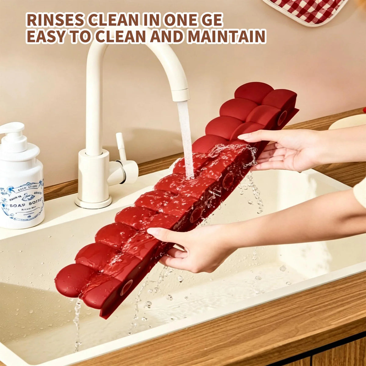 Silicone Water Retaining Dam Strip with Suction Cups Water Strip Dam Easy To Clean for Kitchen Sink Cooktop Bathroom Tub Use