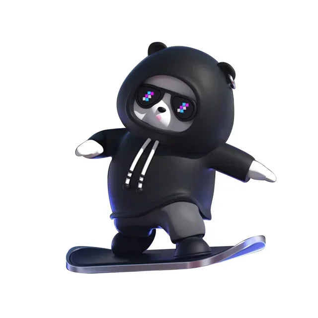 DOXINGYE Car Ornament Car Center Console Ornaments Mini Cartoon Skateboard Bear Decorations Auto Interior Decor Accessories