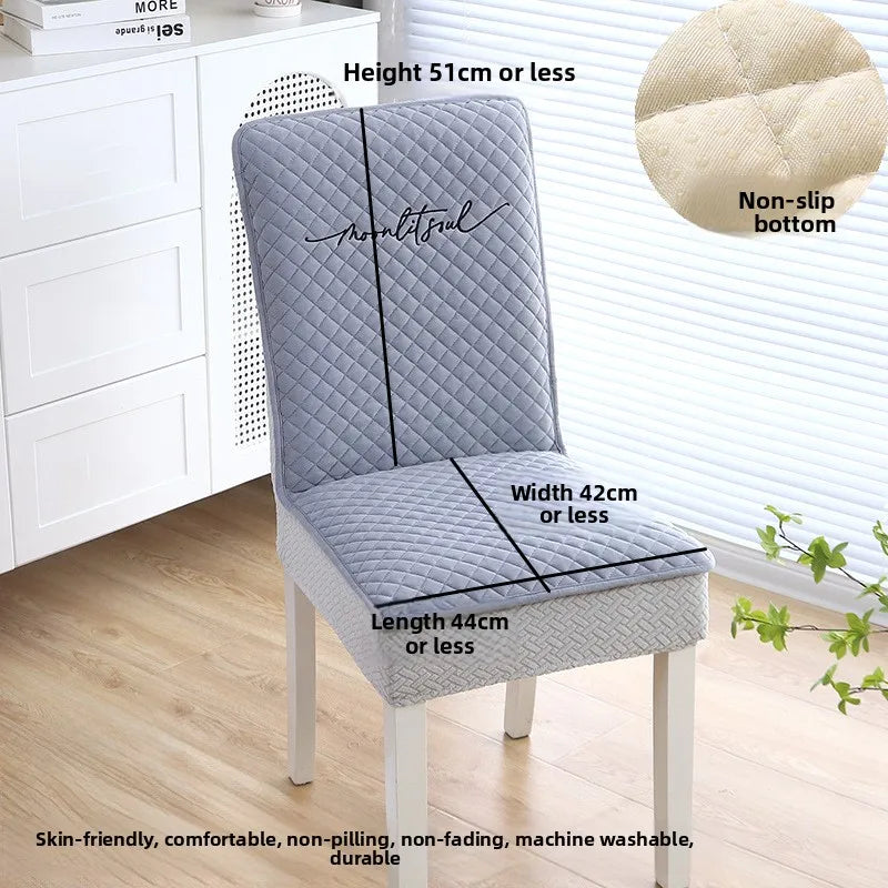 Thickened Cotton Sandwich Anti-slip Chair Cover Universal 2026 High-End Feeling  Cushion Backrest Dining Table  Wood...