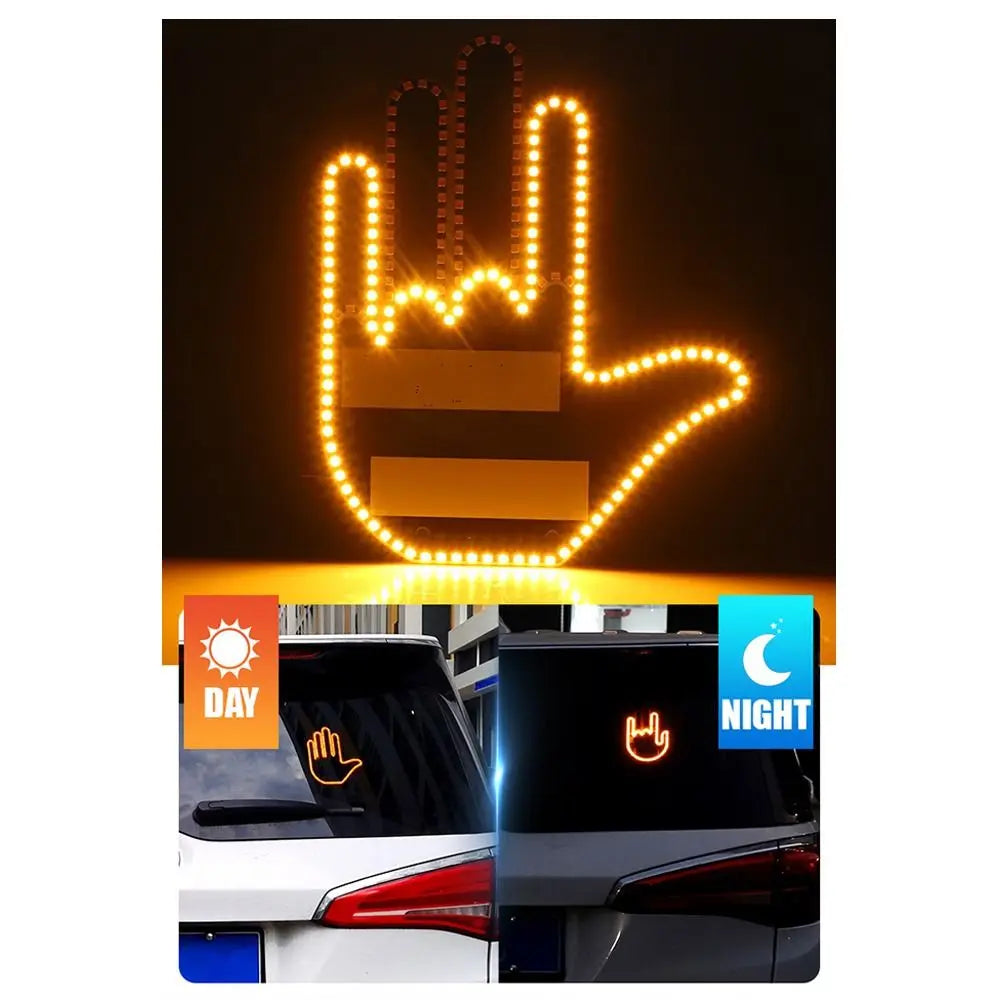 Multi-functional Car LED Finger Lights Male/Female Remote Control Car Interior Light Rear Window Decoration