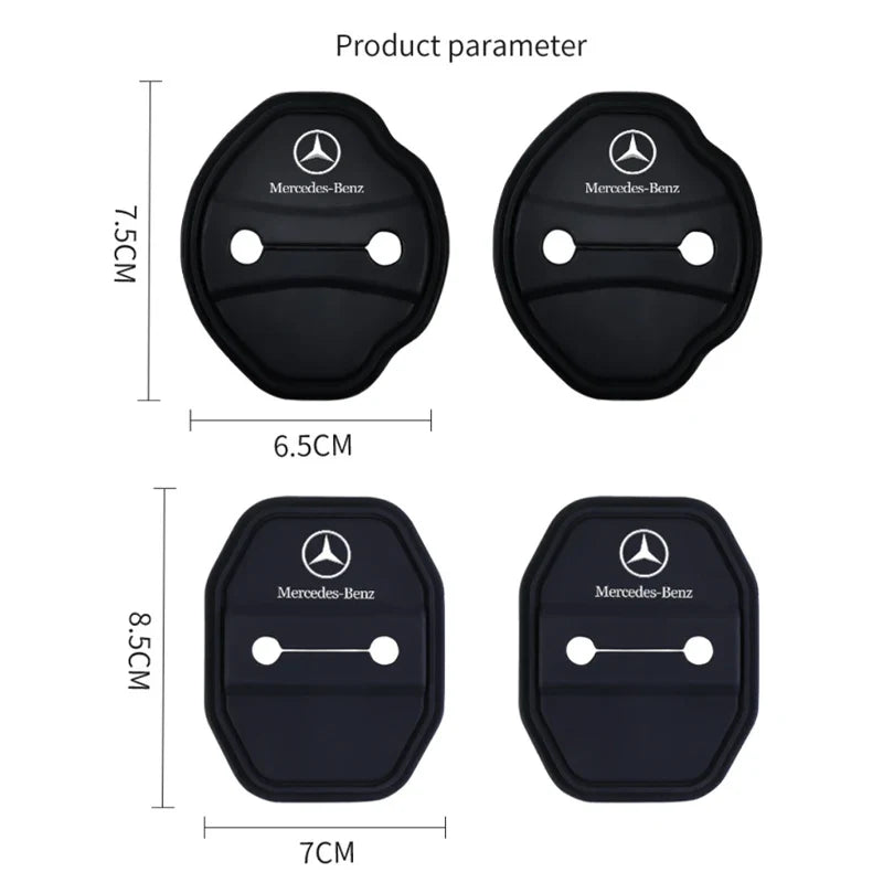 Silicone Car Door Lock Covers Door Anti-Collision Soft Pads for Mercedes Benz B C E S Class A Class C200L GLC GLK CLA GLA