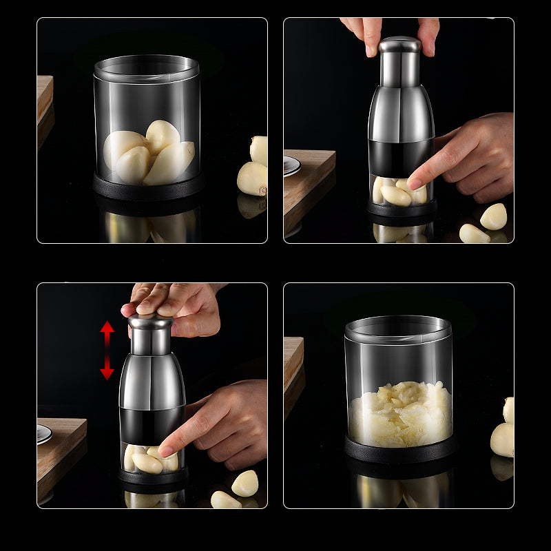 PLYS 304 stainless steel garlic masher, household manual garlic masher, kitchen specific garlic chopping and mashing tool