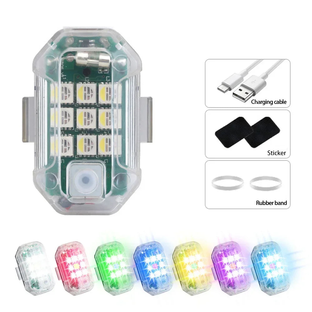 2Pc Remote Motorcycle Car Lights RC Drone LED Flash Wireless Light RC Fix Wing Aircraft Airplane Helicopter Warning Lights