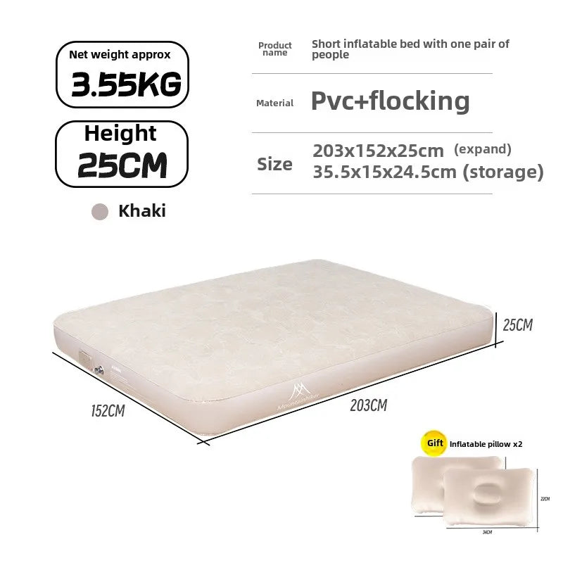 MOUNTAINHIKER New Interior Air Mattress Glamping Mats PVC Inflatable Sleeping Mattress 1/3 Person Camping Bed Mat Built-in Pump