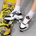 Four-Wheel Roller Skates, Can Walk and Glide, Casual Ice Skates for Adults and Teens, Kids' Sports Roller Skates