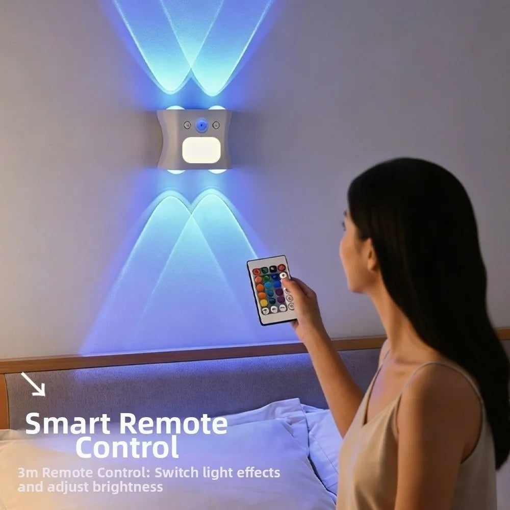 Rechargeable Human Body Sensor Wall Lamp RGB 16 Colors Intelligent Motion Sensor Night Light Magnetic Dimmable Smart Wall Light
