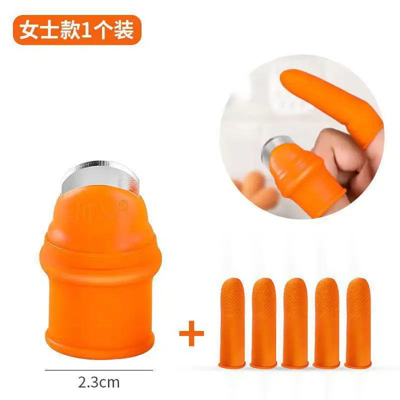 Silicone Thumb Cutter Finger Sleeve Set, Picking Harvest Tool for Fruit Vegetable Gardening, Kitchen Peeler