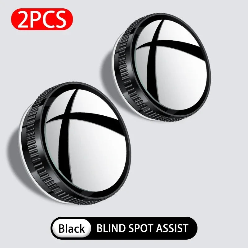 SEAMETAL 2pcs Wide Angle Car Blind Spot Mirrors 360 Adjustable Car Auxiliary Rearview Mirrors HD Suction Cup Small Round Mirror