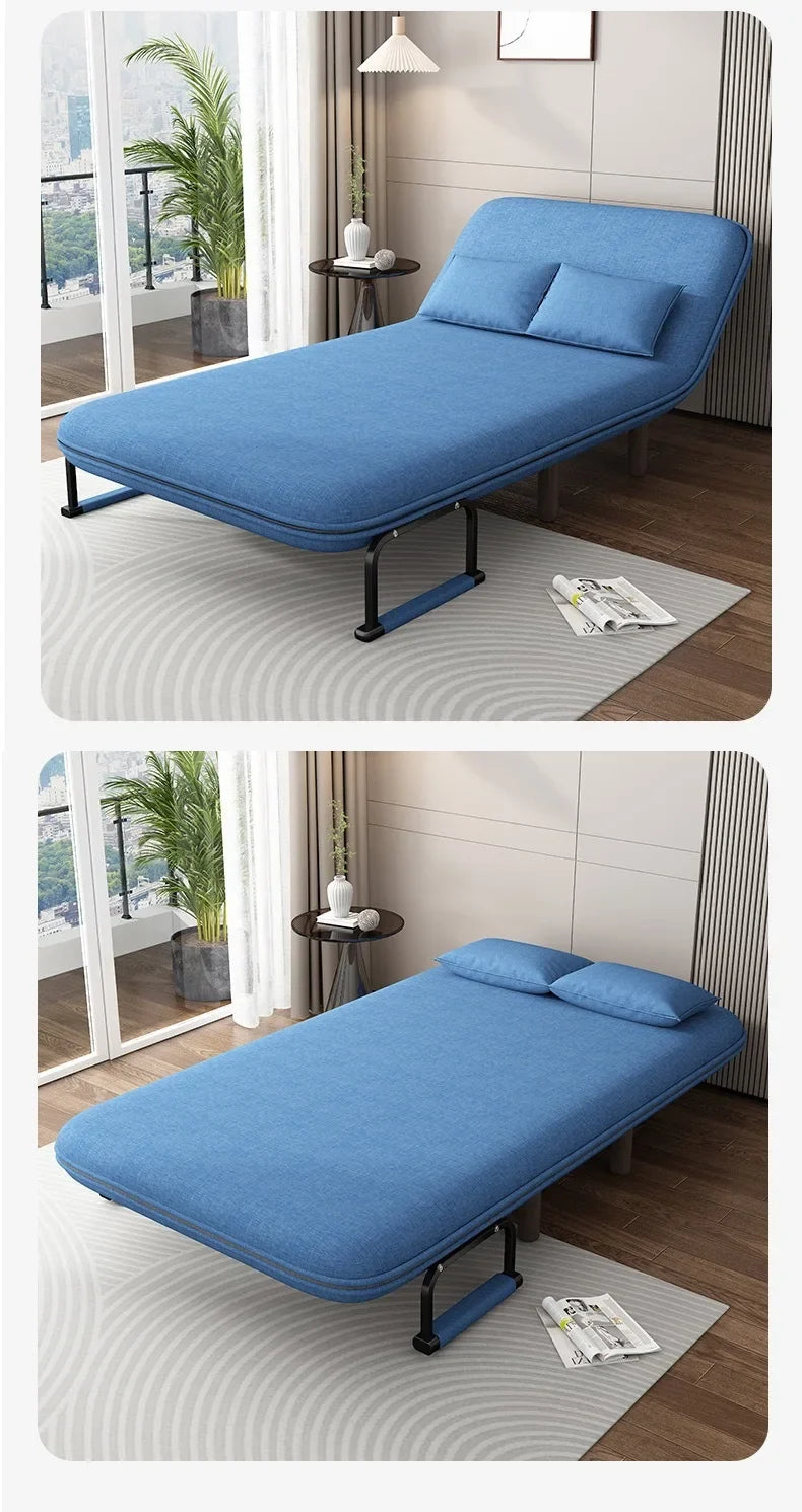 Modern Simplicity Metal Frame Folding Sofa Bed Dual-Purpose Study Lunch Break Two-in-One Single Sofa Bed