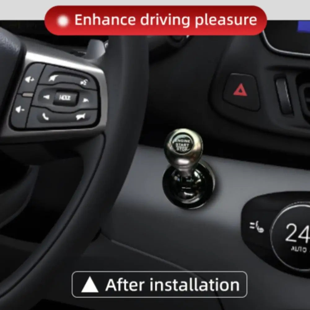 1Pcs Car starter lever decoration Car One Click Start Joystick Decorative Ball Creative All Metal Start Switch Button Cover