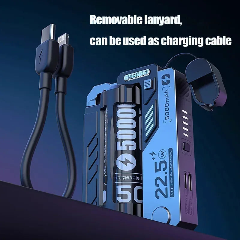Power Bank with Removable Batteries 22.5W PD, Modular Design for Camping Travel Emergency Power Bank