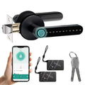 Fingerprint Door Lock with Handle Keyless Entry Door Lock with App Control/Key/IC Card for Home Hotel Office Apartment Bedroom