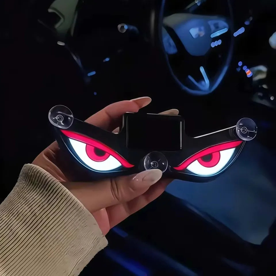 Solar Powered Car Neon Light Wireless Cool DEMON EYE Led Ambient Light Suction Cup USB Rechargeable Atmosphere Breathing Lamp