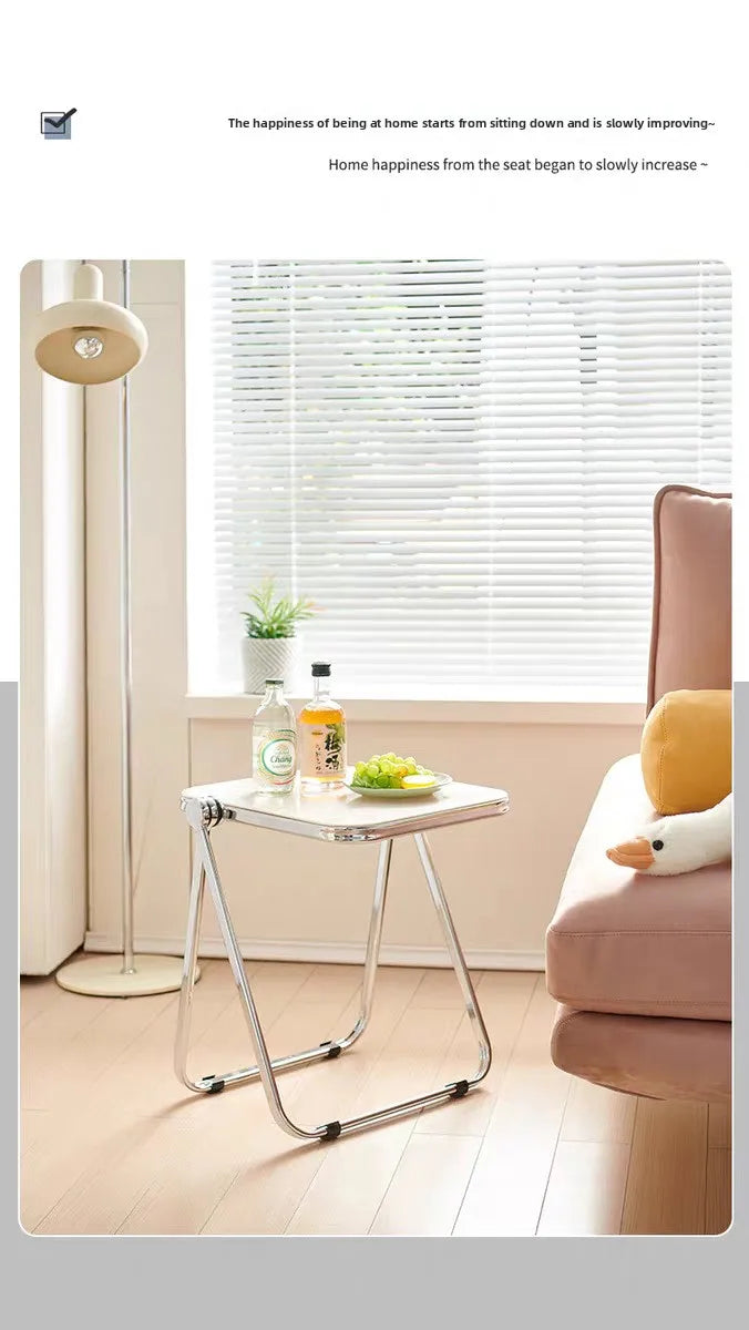 Acrylic Transparent Folding Coffee Table Minimalist Home Thickened Sofa Side Balcony Nordic Luxury Coffee Table for Living Room