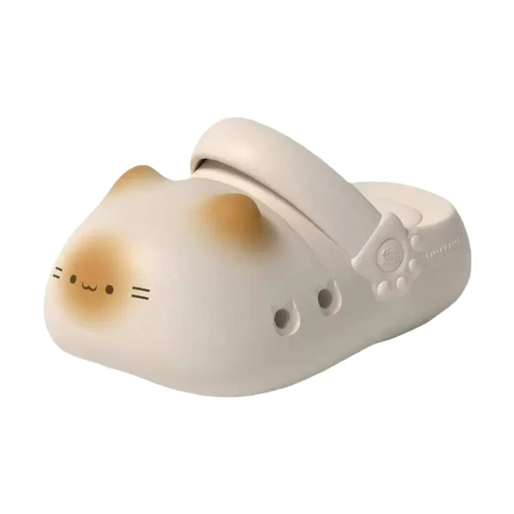 New Waterproof Cat Slippers Bottom Cat Paw Anti Slip Cat Paw Slippers Closed Toe Soft Bottom Small Cat Mules Outdoor Indoor