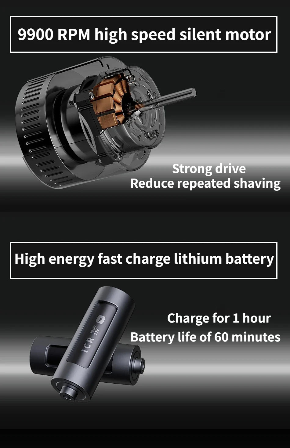 Electric Shaver、Transparent Body Rotary、Mini Portable Waterproof、IPX7 Wet Dry Electric、Travel Men Shaver