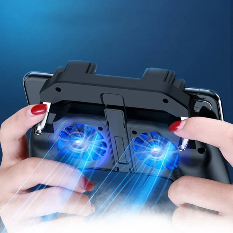 Dual Cooling Fans Mobile Phone Game Controller Gamepad With 2500mAh Battery