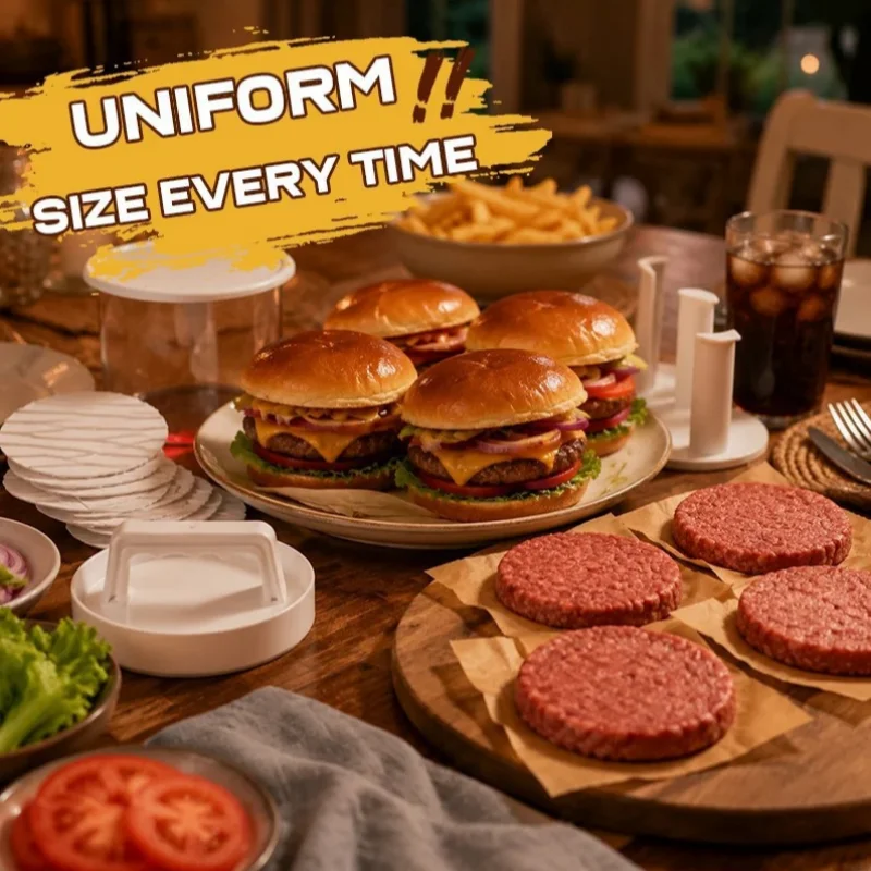 Multi‑layer Burger Patty Maker Manual Hamburger Press Mold Stackable Beef Meat Press Tool For Bbq Home Kitchen Cooking Gadget
