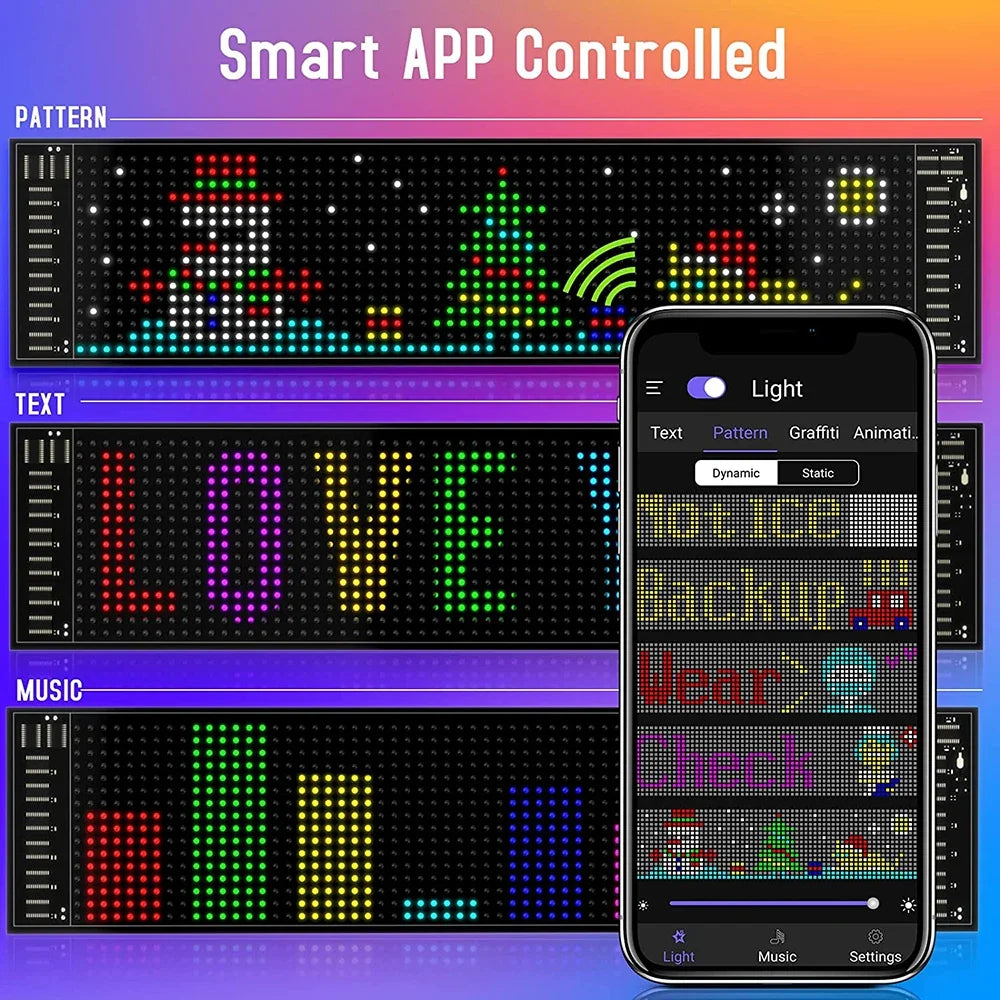LED Truck Devil Eye Matrix Pixel Panel Remote App Control Soft Lighting Graffiti Scrolling DIY Programmable Flexible Screen