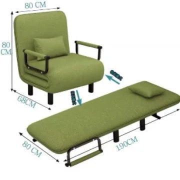 Modern Simplicity Metal Frame Folding Sofa Bed Dual-Purpose Study Lunch Break Two-in-One Single Sofa Bed